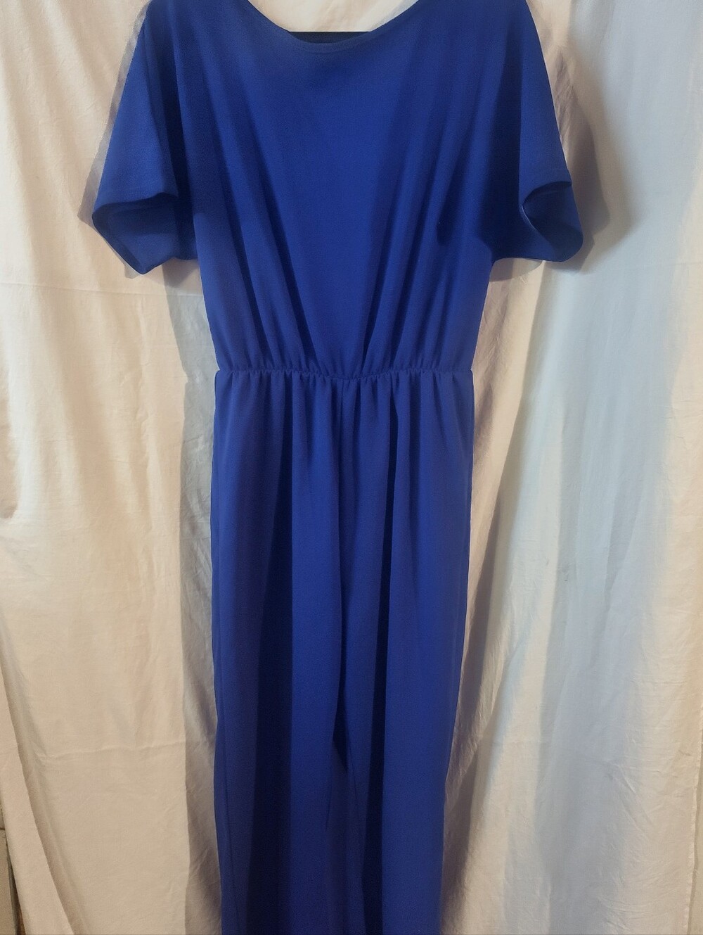 Women's Royal Blue Short-Sleeve Maxi Dress